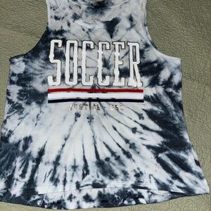 Girl’s Justice tie dye blue tank top, size 14/16